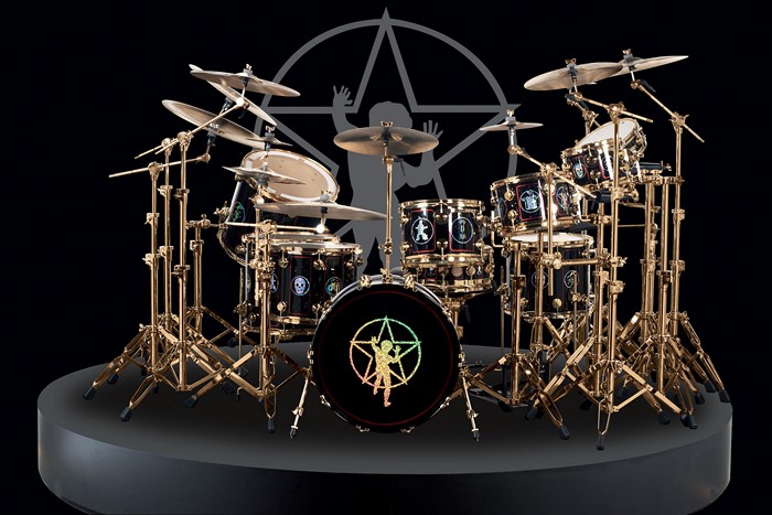 Neil Peart's Rush drum kit with star logo