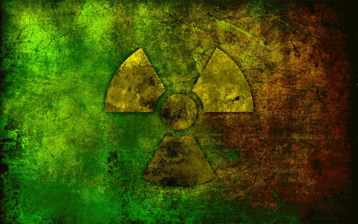 Radioactive symbol on textured background