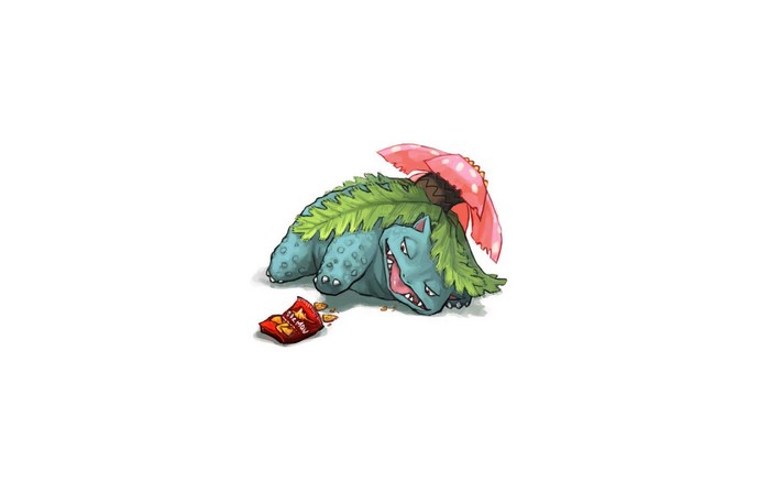 Venusaur from Pokémon with chips