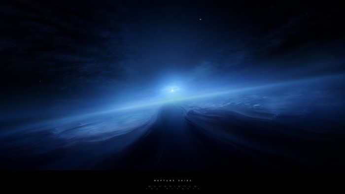 Neptune Skies Sci Fi Landscape