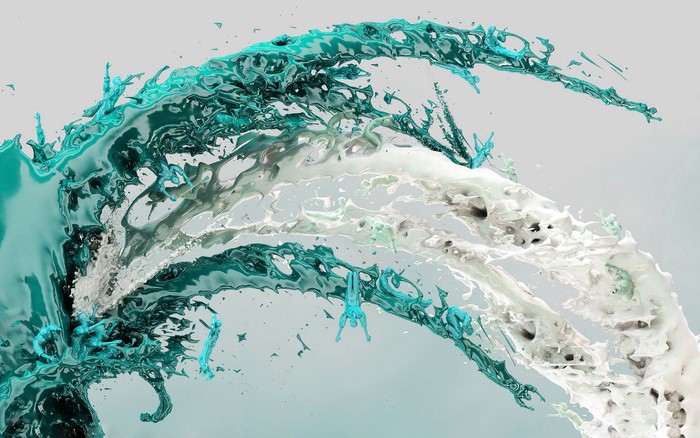 Abstract fluid art with human figures