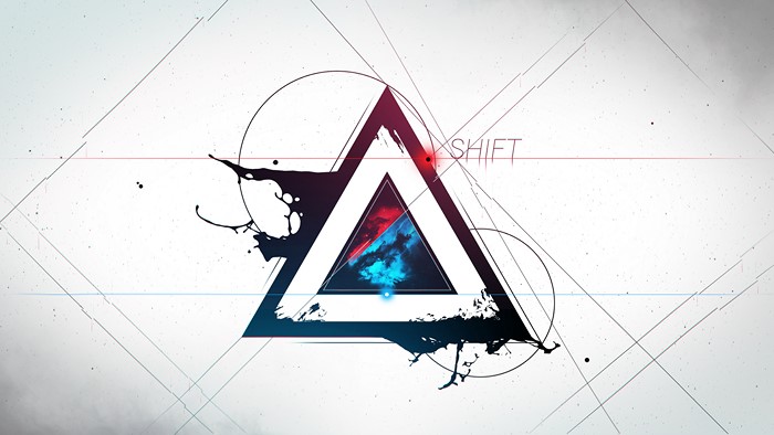 Abstract Geometric Design with "SHIFT" Text