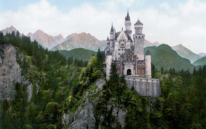 Neuschwanstein Castle in the Bavarian Alps