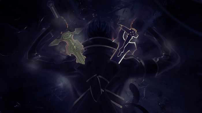 Kirito from Sword Art Online with two swords