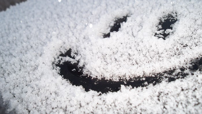 Smile drawn in snow