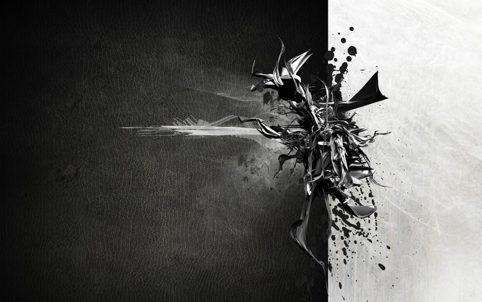 Abstract Black and White CGI Art