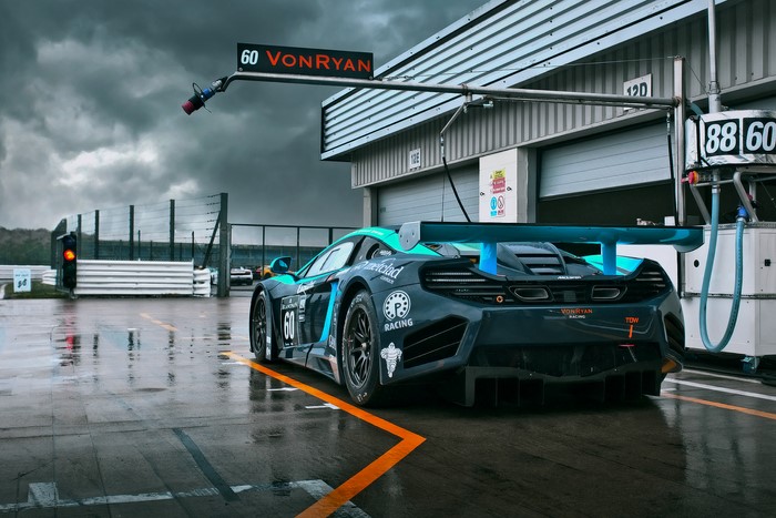 McLaren 60 VonRyan Racing Car on Wet Track