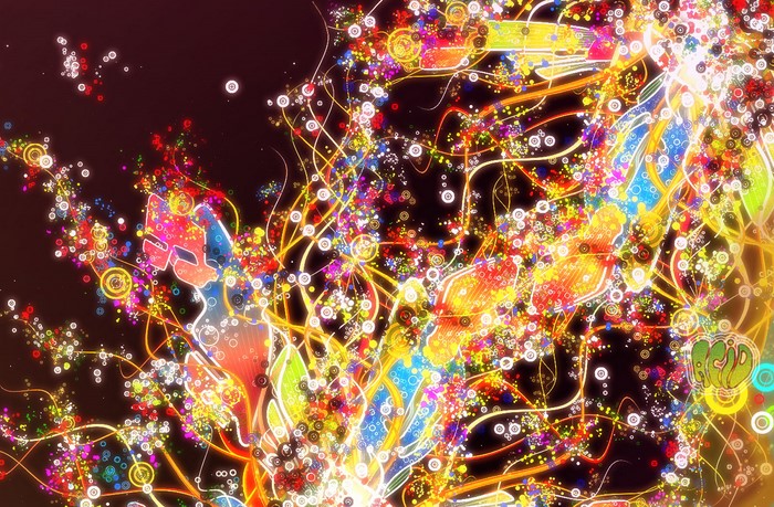 Abstract Neon Lights and Swirls