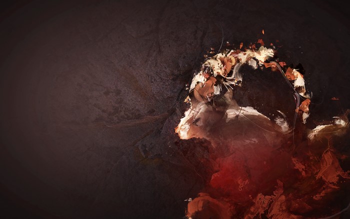 Abstract CGI art with red and white colors