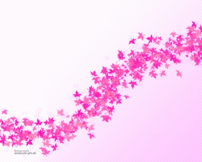 Pink leaves on a pink striped background