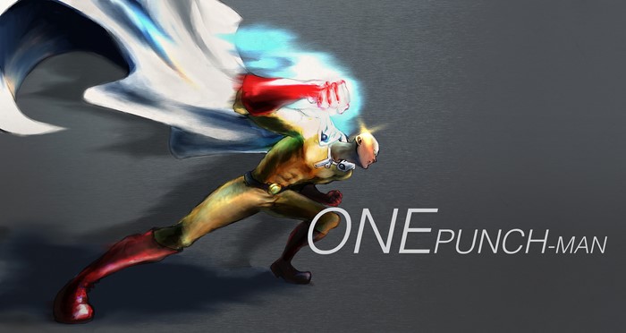 Saitama from One-Punch Man punching