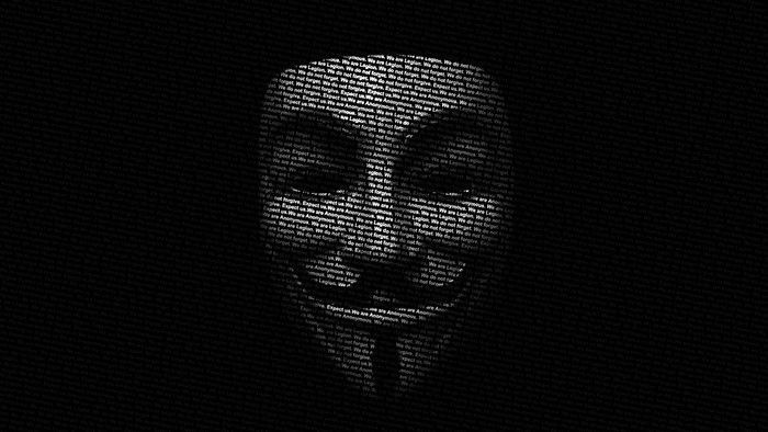 Anonymous Mask Made of Text