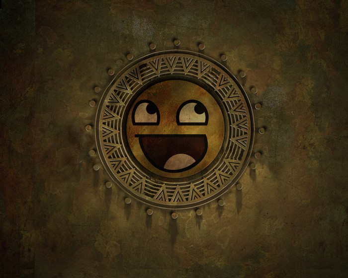 Awesome Face Meme on Steampunk Background