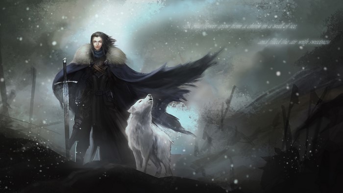 Jon Snow and Ghost from Game of Thrones