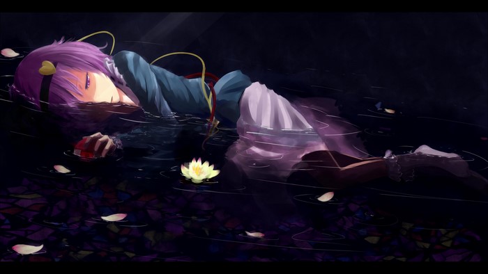 Satori Komeiji floating in water