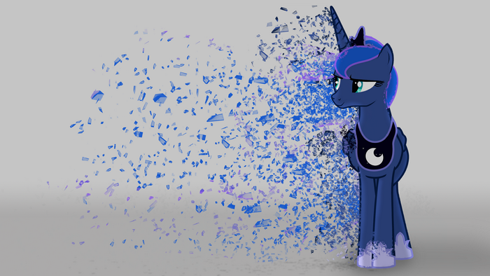 Princess Luna from My Little Pony dissolving into particles