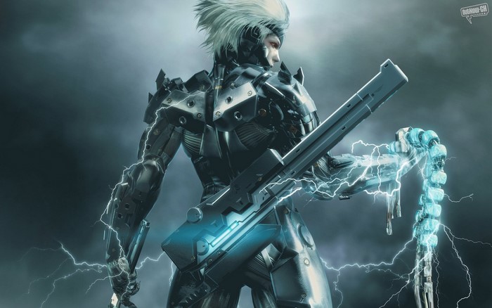 Raiden from Metal Gear Solid with lightning