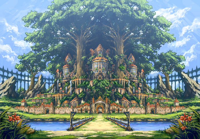 Fantasy City Built into Giant Trees