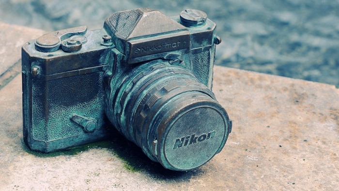 Bronze Nikon Nikomat Camera Sculpture