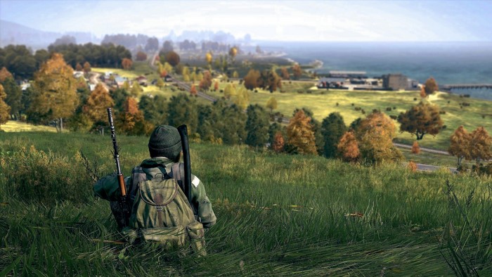 DayZ Soldier with Rifle Overlooking Countryside and Sea