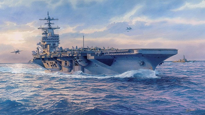 USS George H.W. Bush (CVN-77) aircraft carrier at sea