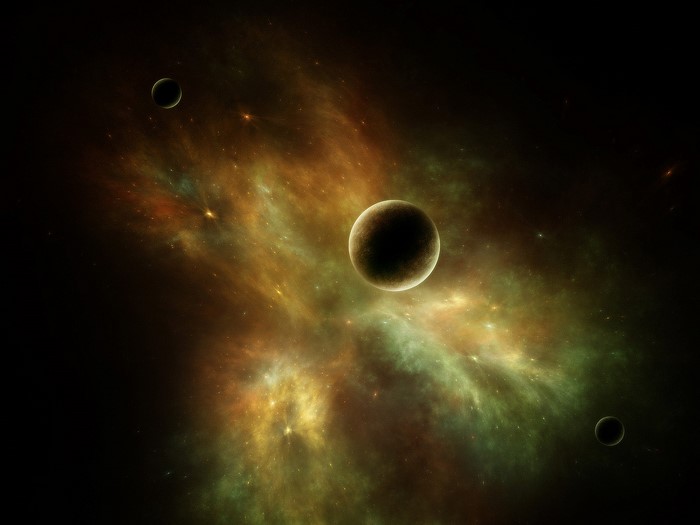 Planets in a Sci-Fi Nebula