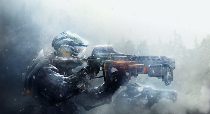 Sci-Fi Warriors in a Snowy Landscape