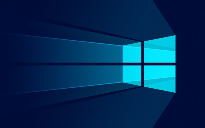Windows logo with blue light effect