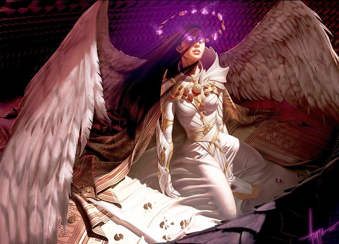 Fantasy Angel with Purple Aura