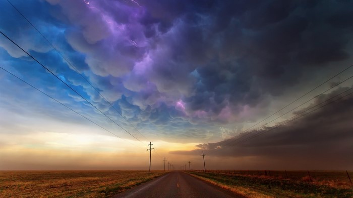 Stormy Sky Over a Rural Road