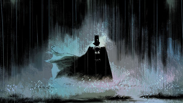 Batman in the rain
