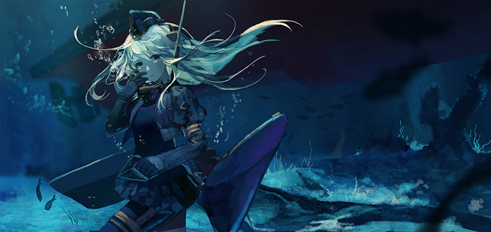 U-511 (Kancolle) underwater with ship
