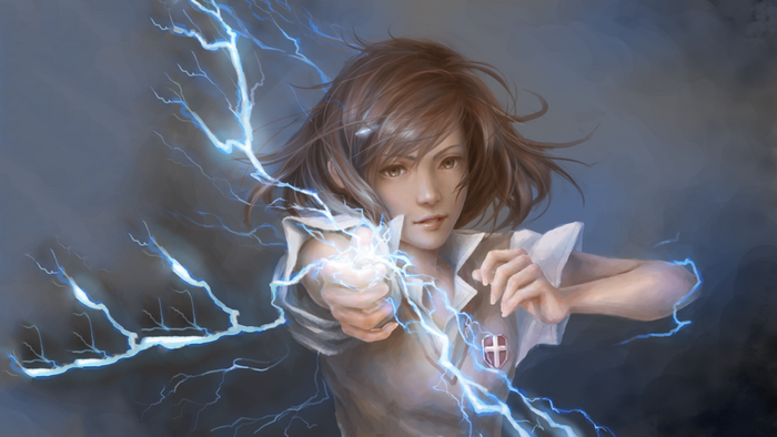 Mikoto Misaka from To Aru Kagaku No Railgun using lightning