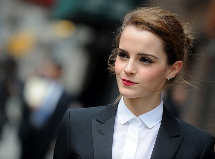 Emma Watson in a black suit
