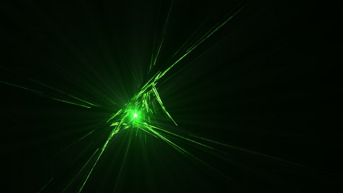Green fractal explosion with light rays