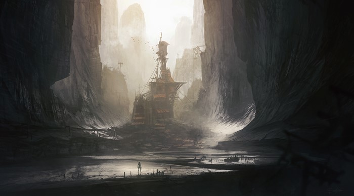 Tomb Raider landscape with ancient ruins