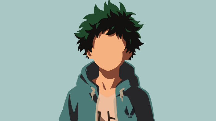 Minimalist Illustration of Izuku Midoriya from My Hero Academia