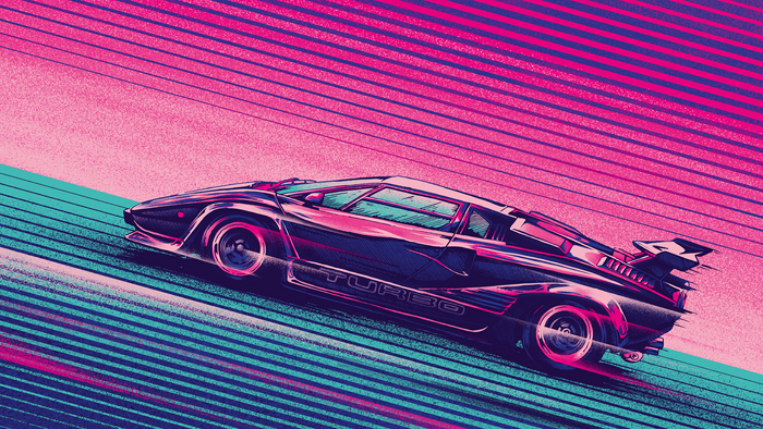 Retro Sports Car with Turbo