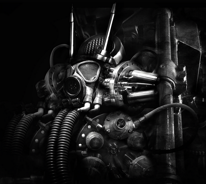 Dark Mechanical Gas Mask