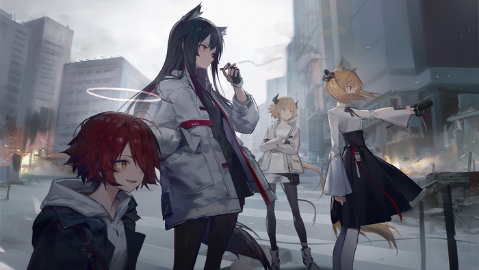 Arknights, Anime, Girls, Exusiai, Texas, Sora, Croissant, 4K