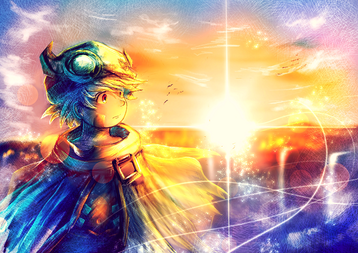 Regu from Made in Abyss at sunset