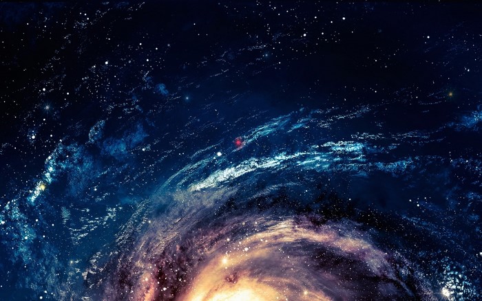Galaxy with stars and nebulae