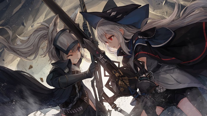Anime, Girl, Battle, Arknights, Grani, Skadi, 4K