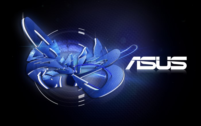 Asus logo with abstract blue design
