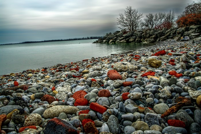 Rocky Coastline with Overcast Sky