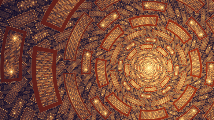 Abstract Digital Art Fractal Tunnel