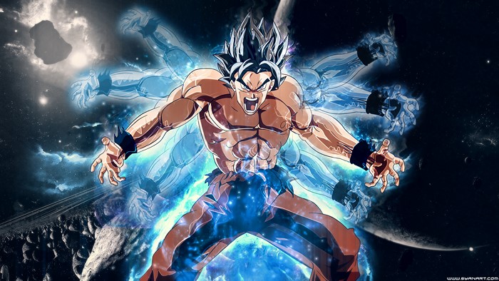 Goku from Dragon Ball Super in Ultra Instinct
