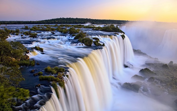 Iguazu Falls at sunset