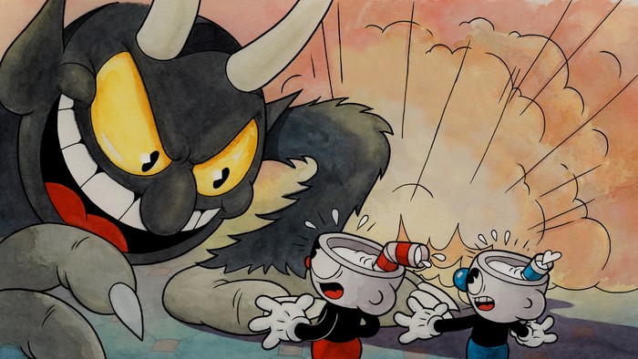 Cuphead Facing The Devil in Intense Showdown