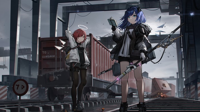Exusiai, Mostima, Arknights, Anime, Girls, 4K